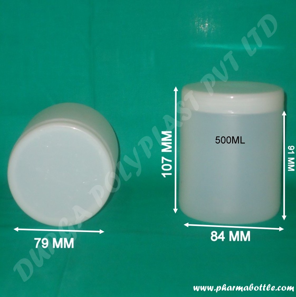 250ml 500ml flacon Compact round HDPE blanc 567 Ronde